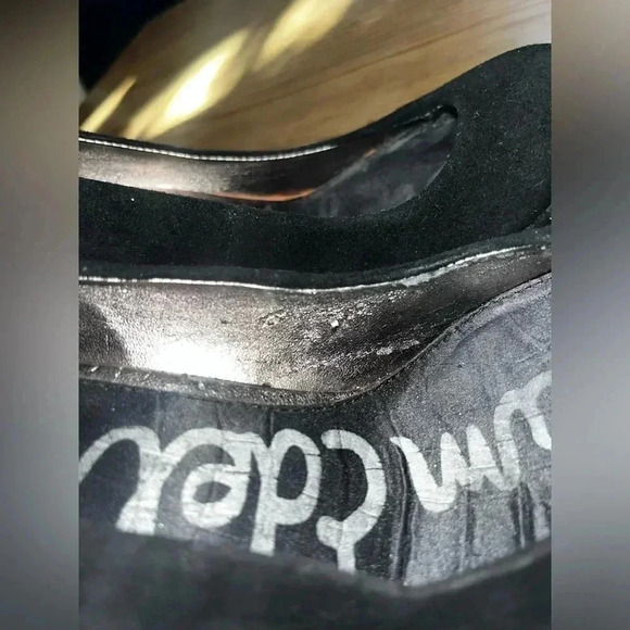 Sam Edelman black studded size 6 pumps heels suede chunky platforms - Picture 4 of 4